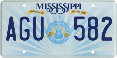 MS license plate AGU582