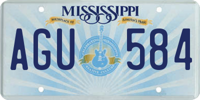 MS license plate AGU584
