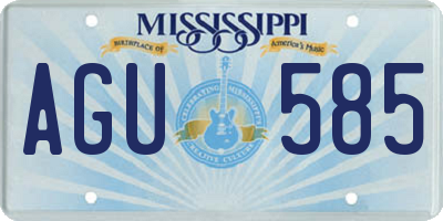 MS license plate AGU585