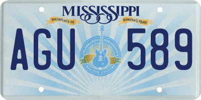 MS license plate AGU589