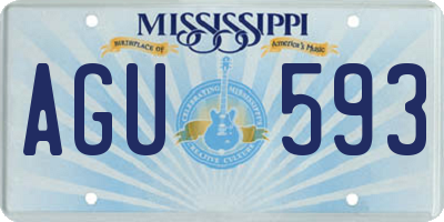 MS license plate AGU593