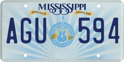MS license plate AGU594