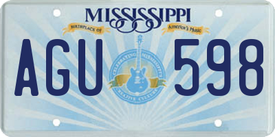 MS license plate AGU598