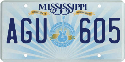 MS license plate AGU605