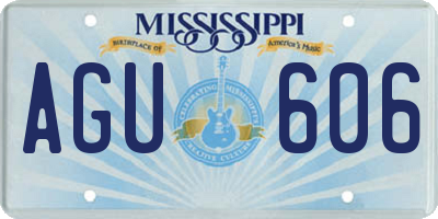 MS license plate AGU606