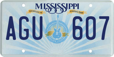 MS license plate AGU607