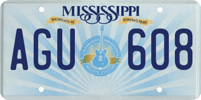 MS license plate AGU608