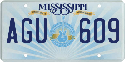 MS license plate AGU609