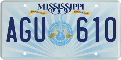 MS license plate AGU610