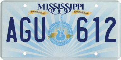 MS license plate AGU612