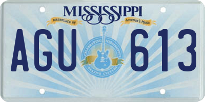 MS license plate AGU613