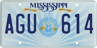 MS license plate AGU614