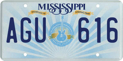 MS license plate AGU616