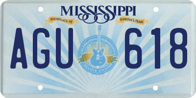 MS license plate AGU618