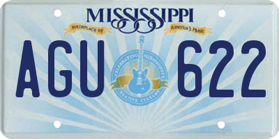 MS license plate AGU622