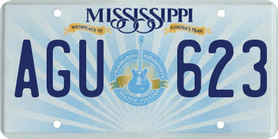 MS license plate AGU623