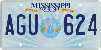 MS license plate AGU624