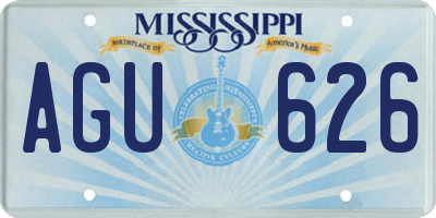 MS license plate AGU626