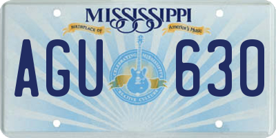 MS license plate AGU630