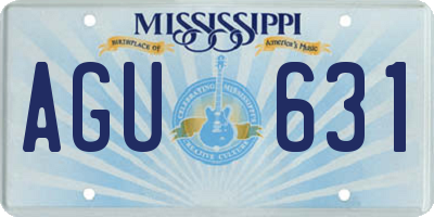 MS license plate AGU631