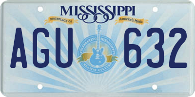 MS license plate AGU632