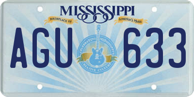 MS license plate AGU633