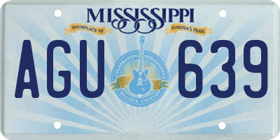 MS license plate AGU639