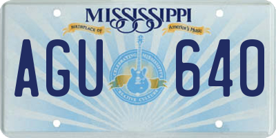 MS license plate AGU640