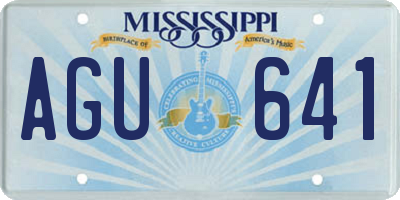 MS license plate AGU641