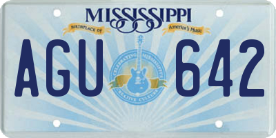 MS license plate AGU642