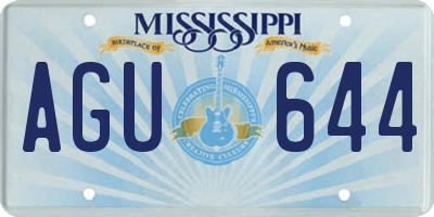 MS license plate AGU644