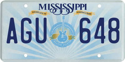 MS license plate AGU648