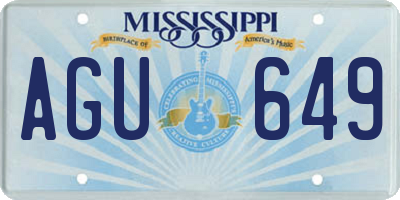 MS license plate AGU649