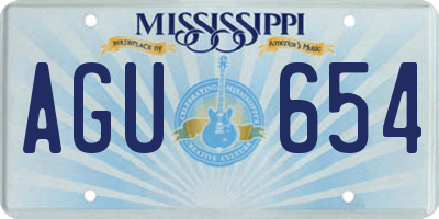 MS license plate AGU654