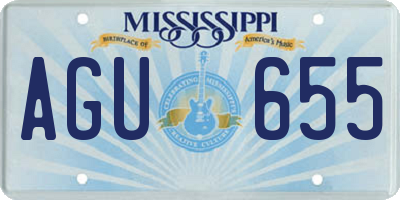MS license plate AGU655
