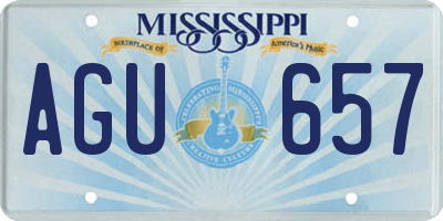 MS license plate AGU657