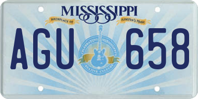 MS license plate AGU658