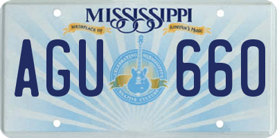 MS license plate AGU660