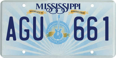 MS license plate AGU661