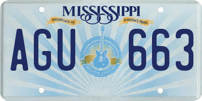 MS license plate AGU663