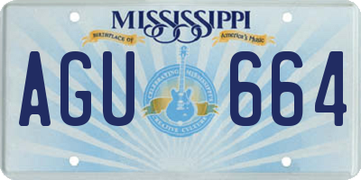 MS license plate AGU664