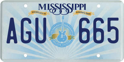 MS license plate AGU665