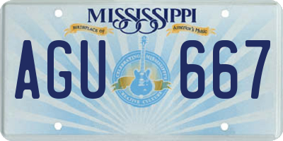 MS license plate AGU667