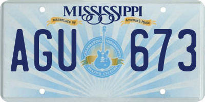 MS license plate AGU673