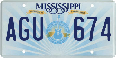 MS license plate AGU674