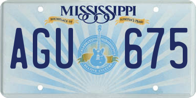 MS license plate AGU675