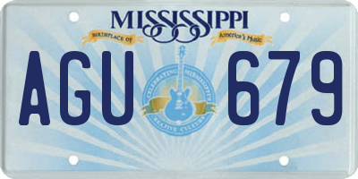 MS license plate AGU679