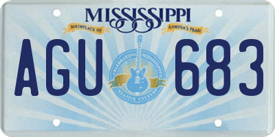 MS license plate AGU683
