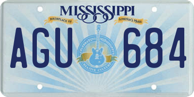 MS license plate AGU684