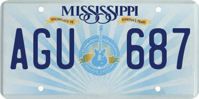 MS license plate AGU687